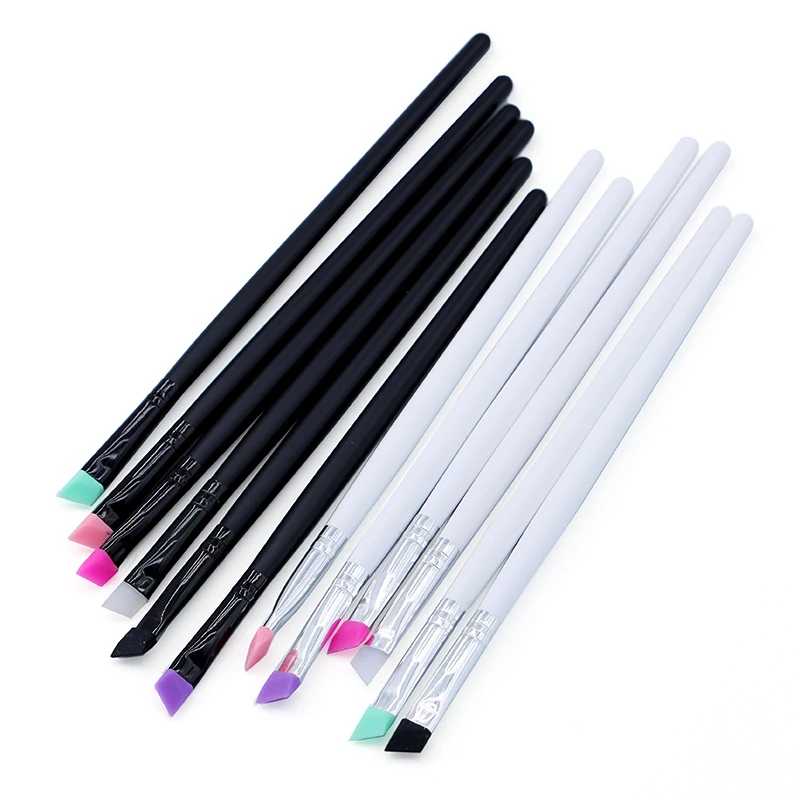 

10pcs/pack Silicone Detail Angle Brush Angled Eyeliner Brushes, Crisp Lines for Eyes and Eyebrows with Gel and Creme