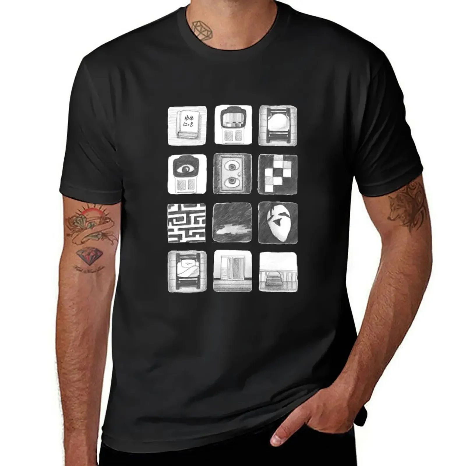 Vignettes- Yume Nikki T-Shirt customs tees for a boy summer tops big and tall t shirts for men