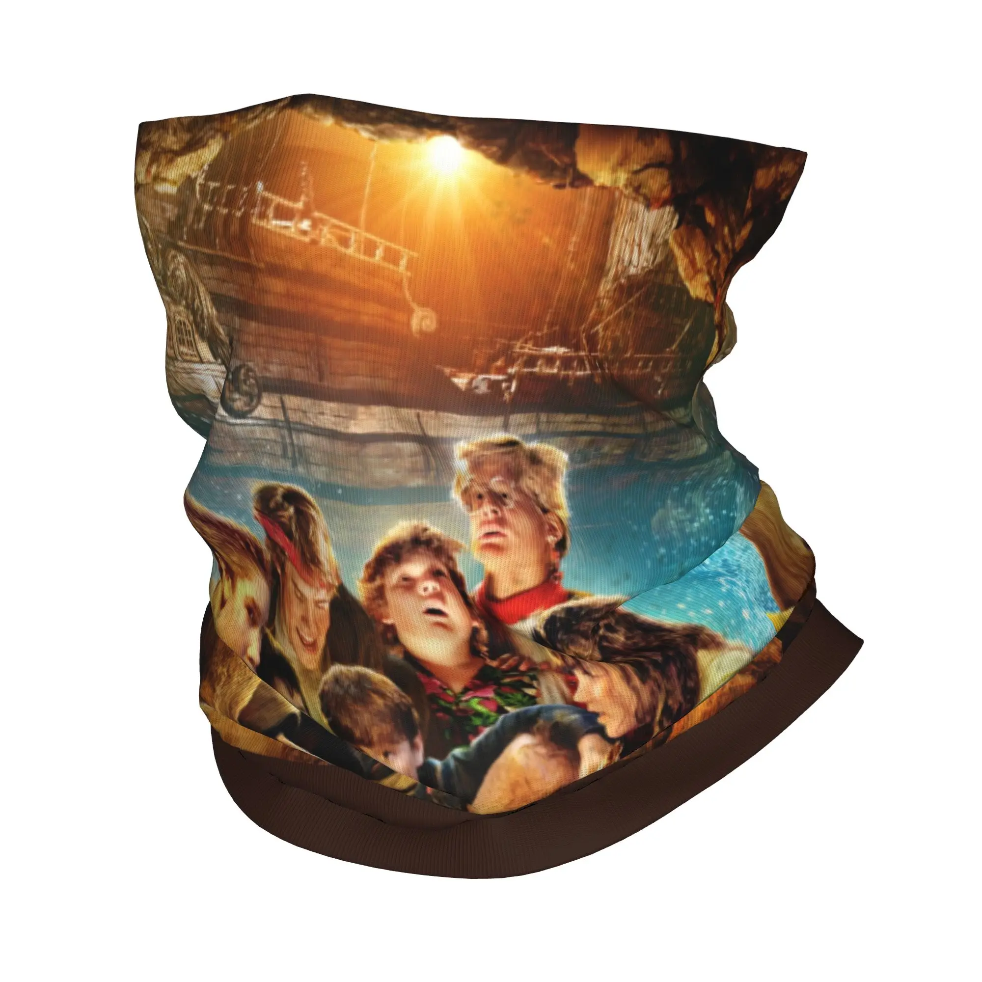 Custom The Goonies Poster Style Bandana Neck Gaiter Windproof Face Scarf Cover Women Men Never Say Die Sloth Chunk Headwear