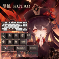 Hutao New design Genshin impact keycaps  OEM Profile 14keys MINI SET PBT dye sub keycaps