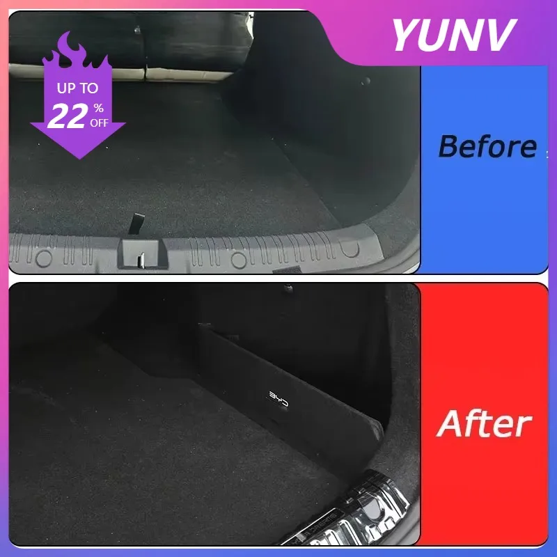 YUNV For BYD Qin L DMI 2024 2025 Rear Spare Compartment Partition Rear Trunk Storage Box Extreme Interior Modification Accessori
