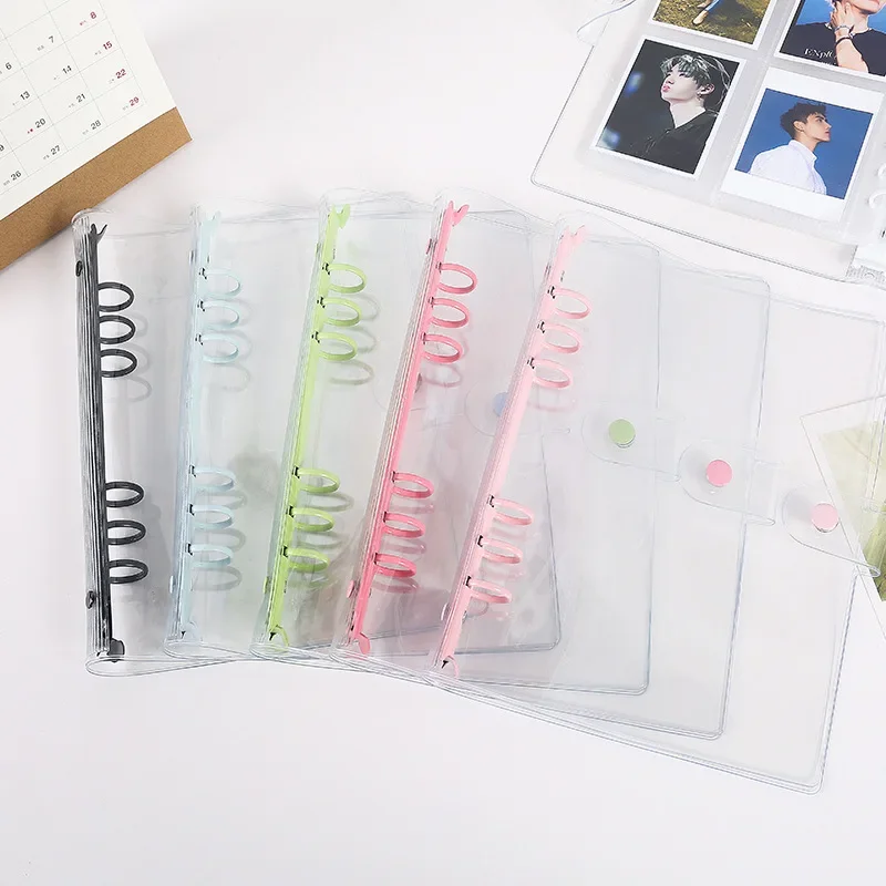 6 Hole Binder Clip Notebook A6 Loose-Leaf Notebook Cover PVC Notebook Diary Bullet Cover  Office Planner Korean Stationery