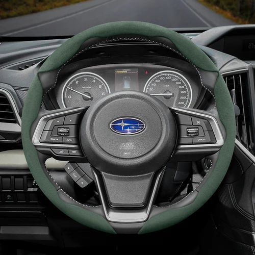 Adecuado para Subaru hebilla antideslizante cubierta de volante de gamuza segmentada adecuada para Forester Sh 2009 Impreza Legacy 2014 Levorg Xv Outback Wrx Sti Liberty Brz Solterra Ascent Accesorios