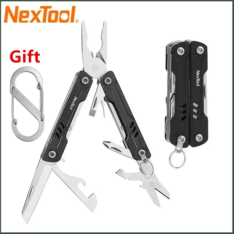 NexTool-Mini Sailor Alicate Multi Ferramenta, Tesoura Dobrável, Chave de Fenda, Portátil EDC, Equipamento ao ar livre, Ferramentas Manuais, Preto, 11 em 1