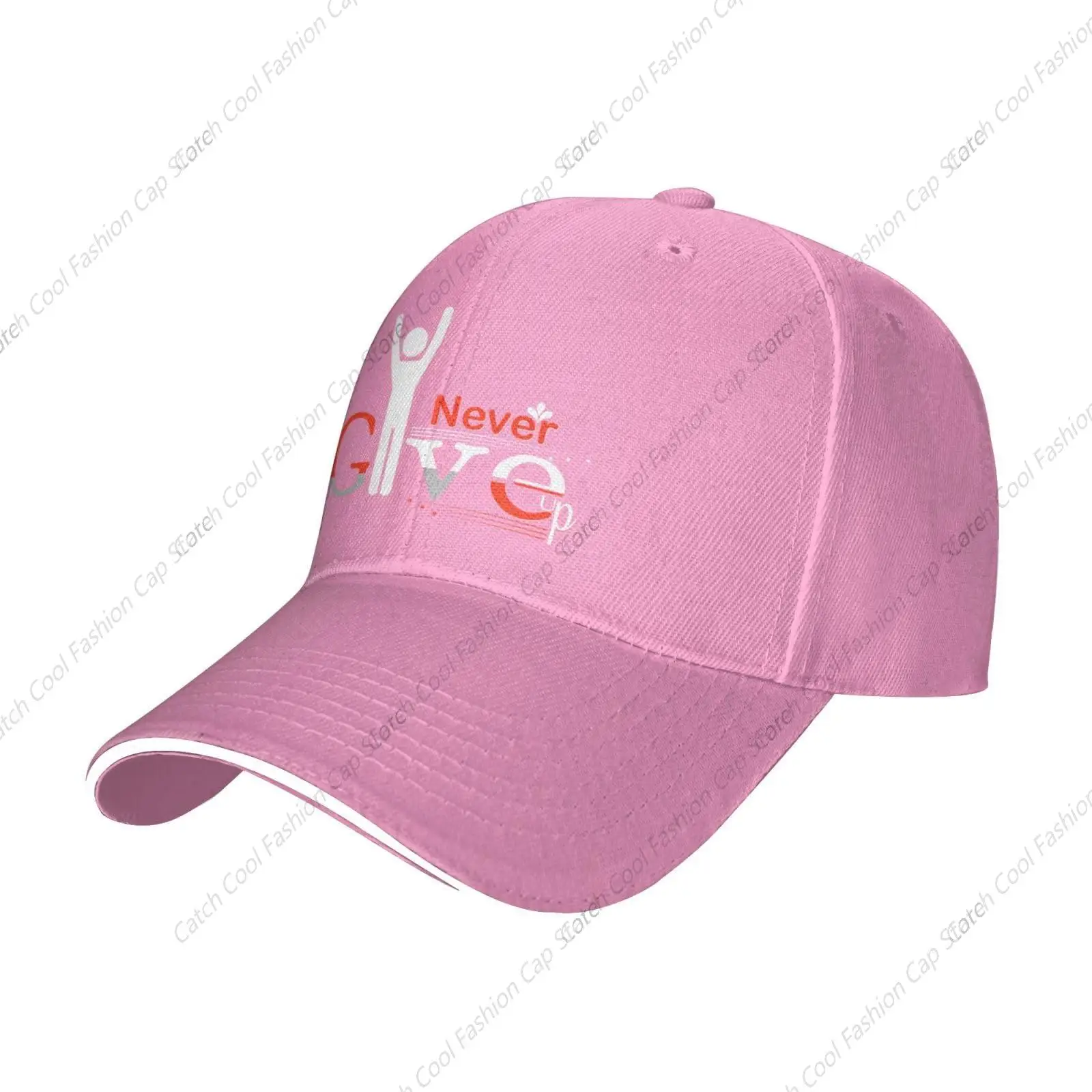 

Never Give Up Baseball Cap Women Men Trucker Sandwich Duck Tongue Hat Adjustable Unisex Fashion Sports Outdoor Travel Daily