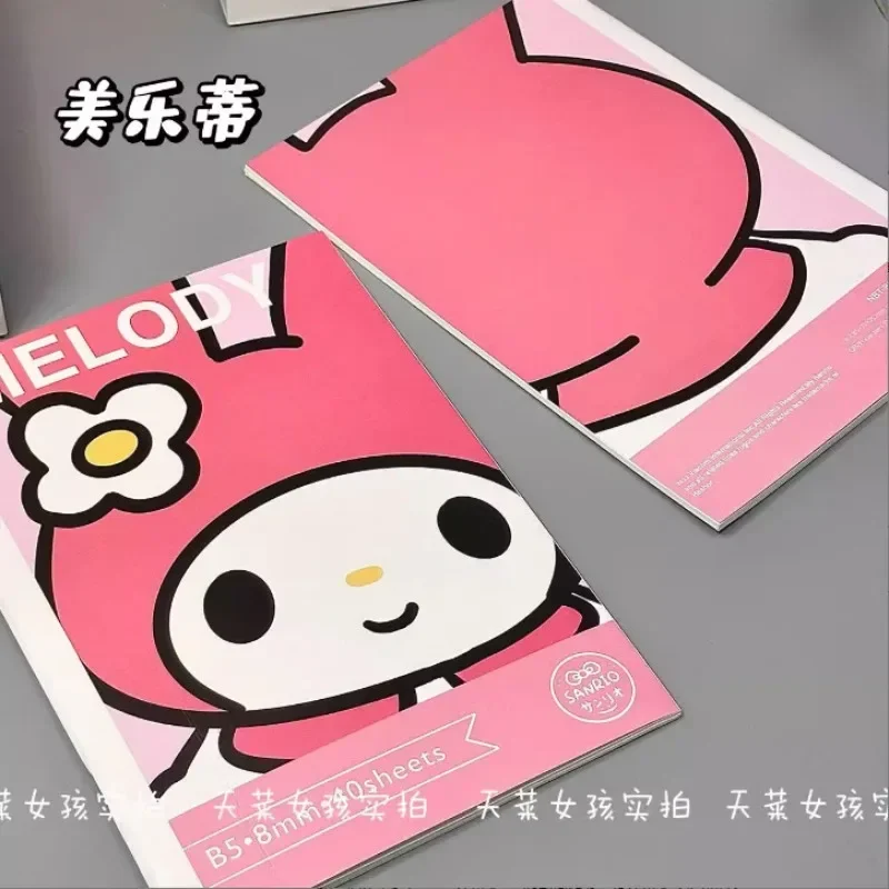 Kawaii Sanrio Anime Cinnamoroll Kuromi B5 Thickened Notepad Cute Cartoon My Melody Children Notebook Stationery Gifts for Kids