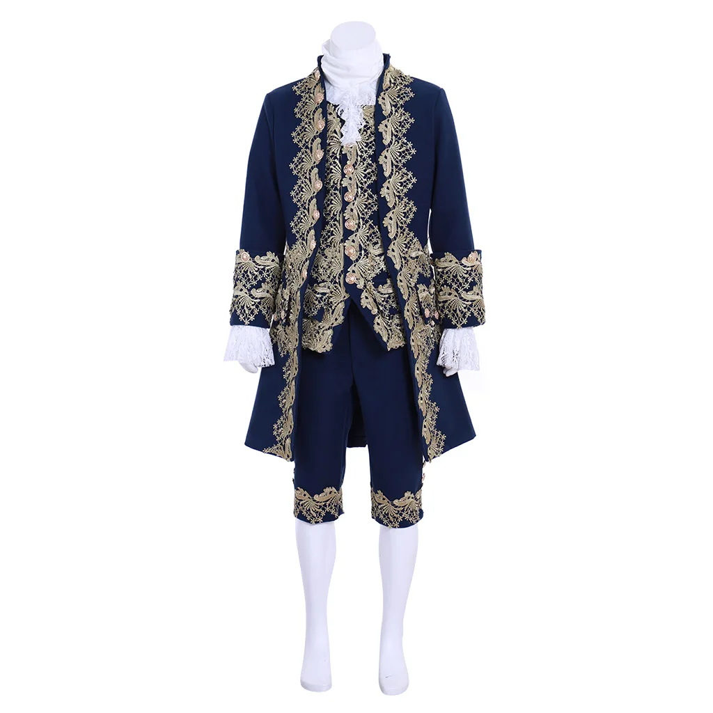 18th Century Rococo Blue Court Suit Men Colonial Victorian British Suit Marie Antoinettte Costume Aristocratic Men’s Dress Suit