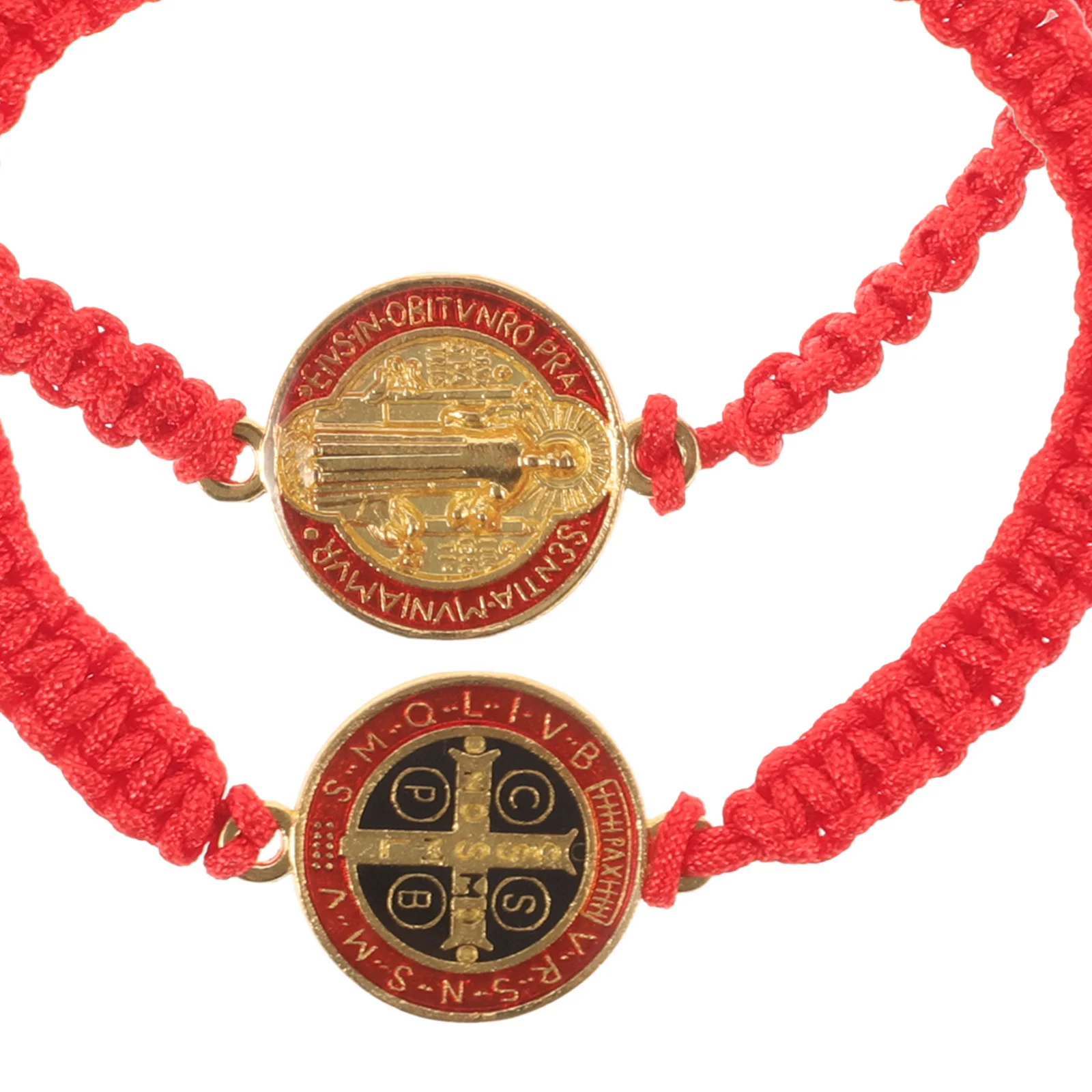 

St. Benedict Bracelet Adjustable Bracelets Women Amulet Braided Handmade Woven Red Man