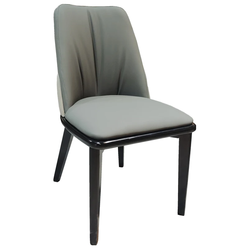 

Nordic style high-end dining chair home solid wood home light luxury modern simple ins post-modern backrest casual restaurant