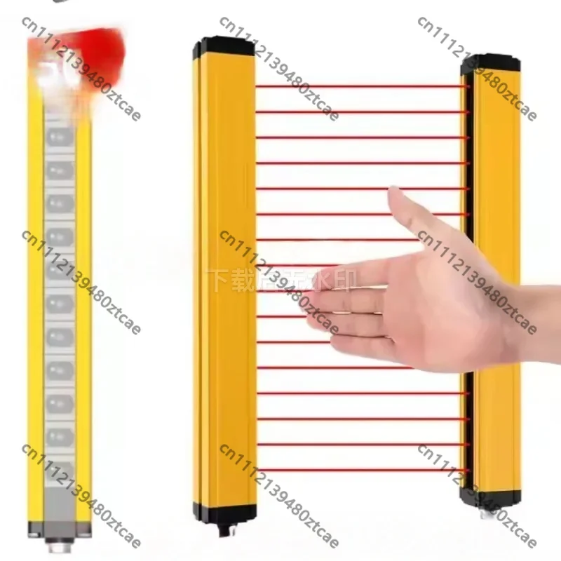Safety Light Curtain Grating Sensor, Universal Infrared Detection Protector for Punch Hydraulic Press Industrial Machine Safety