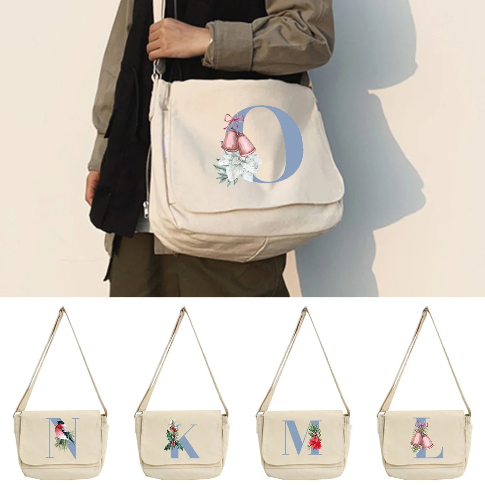 

Large-capacity Shoulder Bag Blue Pattern Joker Crossbody Bag Multifunctional Adjustable Shoulder Strap Commuter Bag