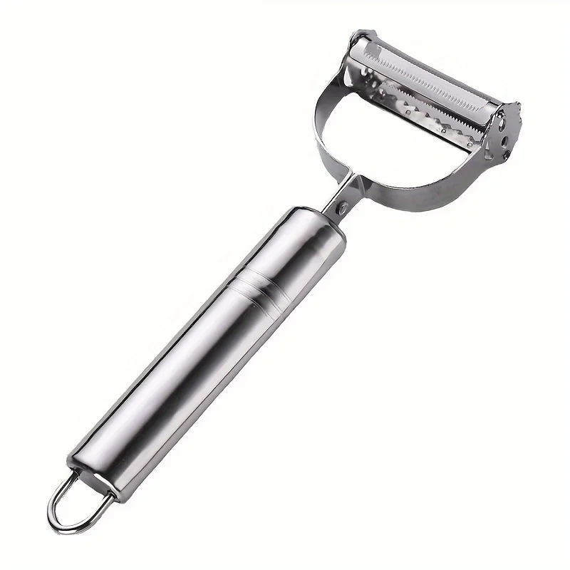 1Pc Stainless Steel Multi-functional Vegetable Fruit Peeler Grater Cutter,  Use Kitchen Gadget for Peeling, Shredding & Slicing