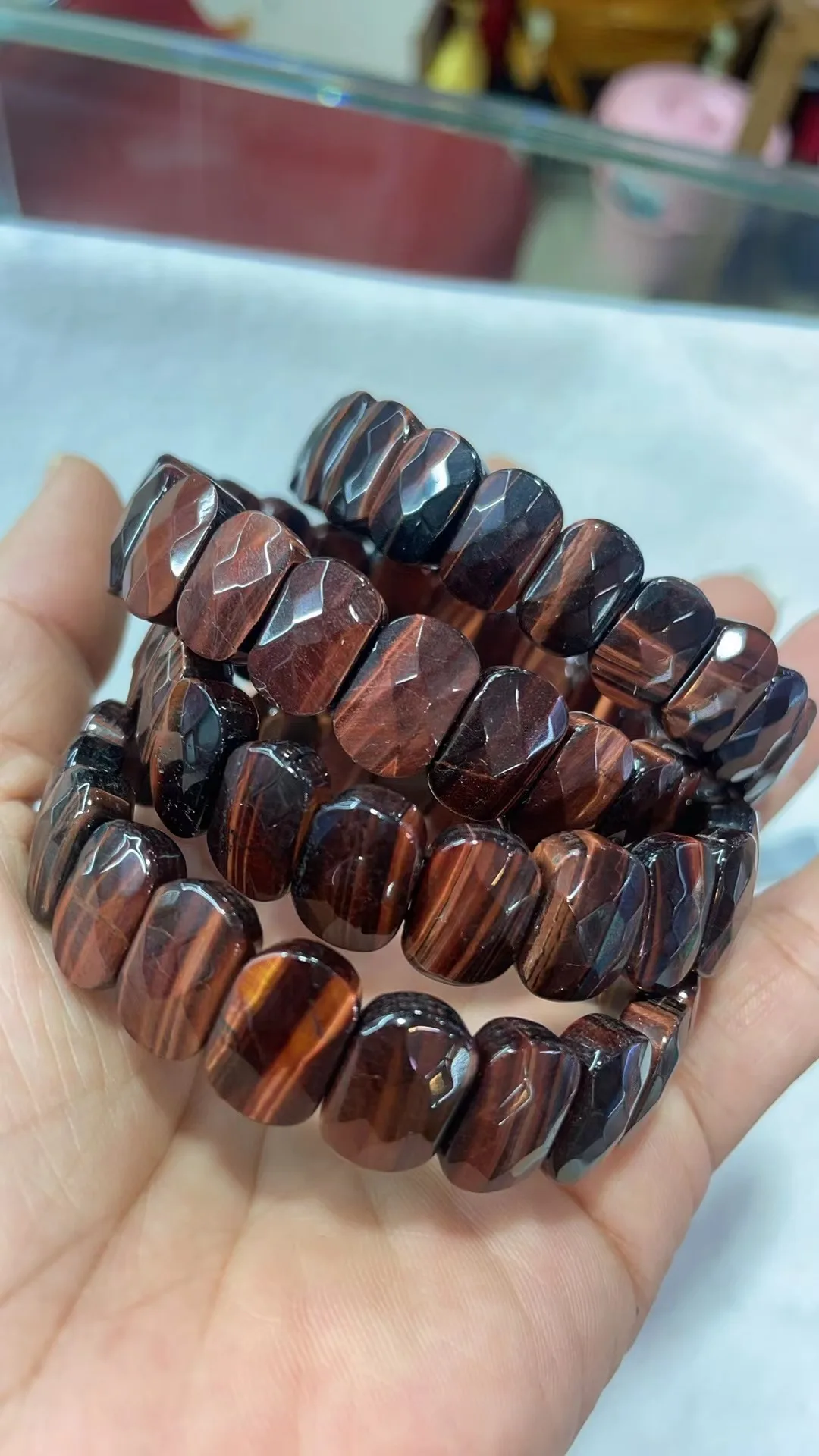 natural Red Tiger Cut face Hands Platoon 9x13mm Length Dagree 21Grain