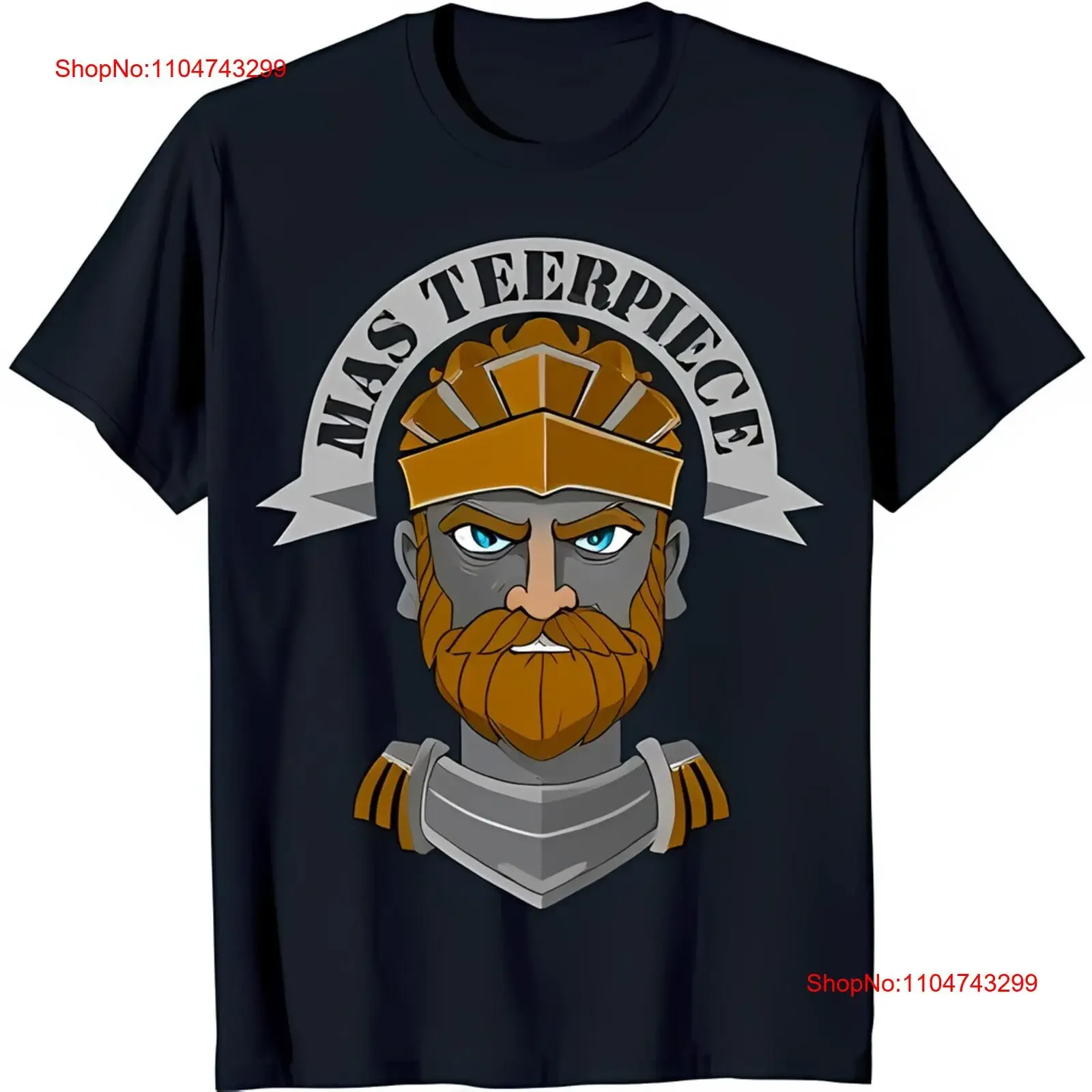 

Men's Black T Shirt with Cartoon Bearded King and 'MAS TEERPIECE' Design vintage Washed designer clothes Casual Soft Slightly