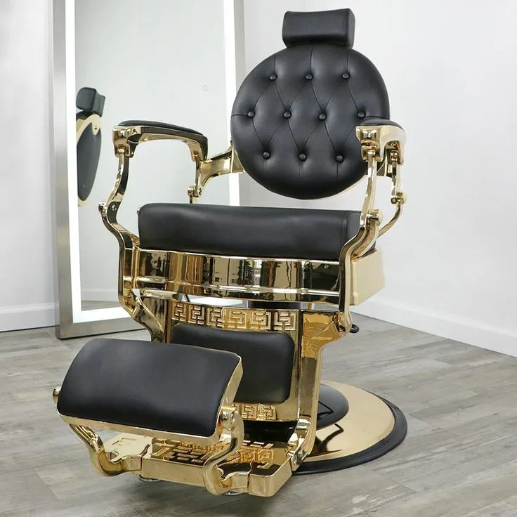 

Salon Barber Chair Retro Stylish King Beauty Hairdressing Armrest Hair Styling Classic Hydraulic Furniture