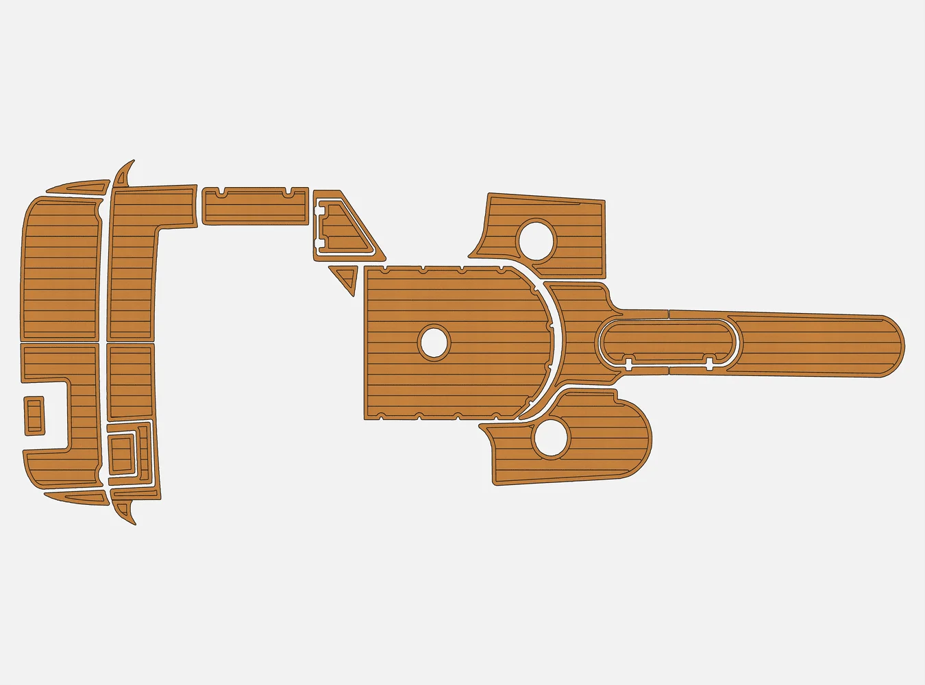 1998-2005 رنكر 232 كابتيفا بوريدر 1/4 "6 مللي متر إيفا رغوة عدم الانزلاق بولي كلوريد الفينيل خشب الساج التزيين البحرية حصيرة سيديك أكوا السجاد أرضية بحرية