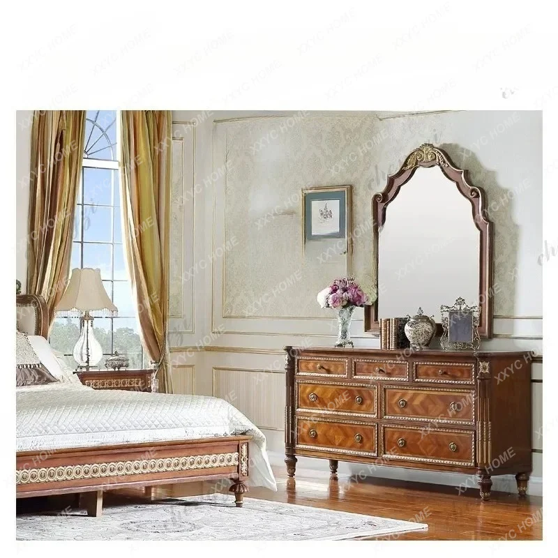 XXSolid wood long wardrobe locker  dressing table bedroom dressing table chest