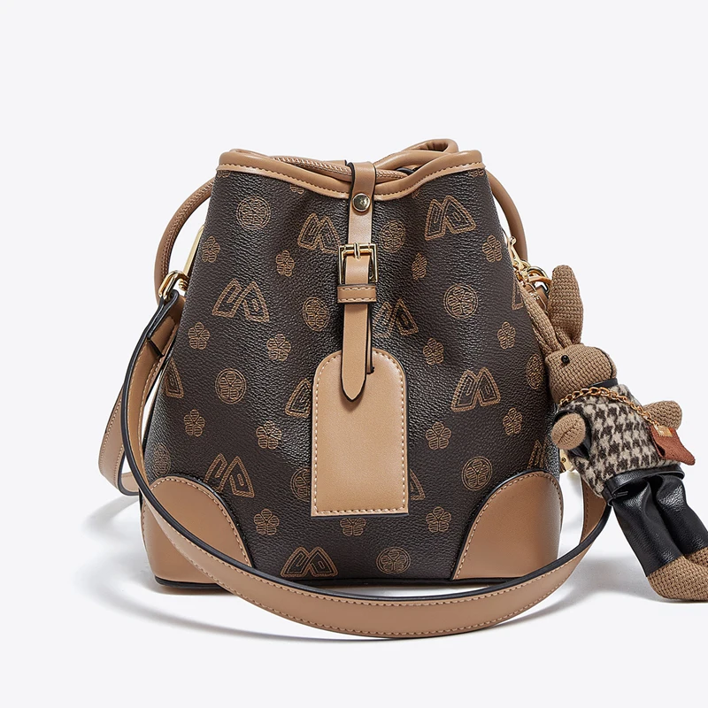 FOXER Damska Modna Torebka Crossbody typu Bucket na Ramię, Torebka do Ręki, Prezent dla Żony, Dziewczyny — zdjęcie 2