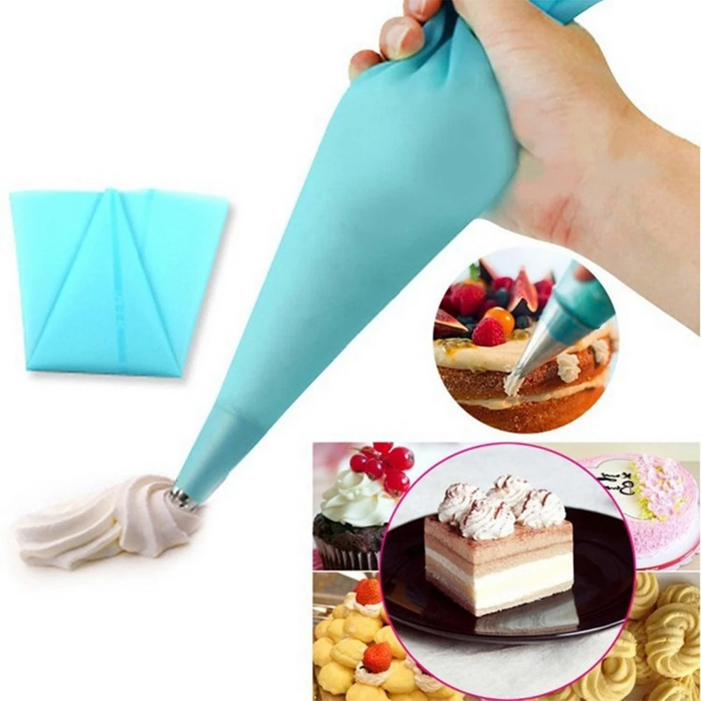 

3pcs Silicone Reusable Icing Piping Bag Pastry Bag Cake Cream DIY Decor Tool