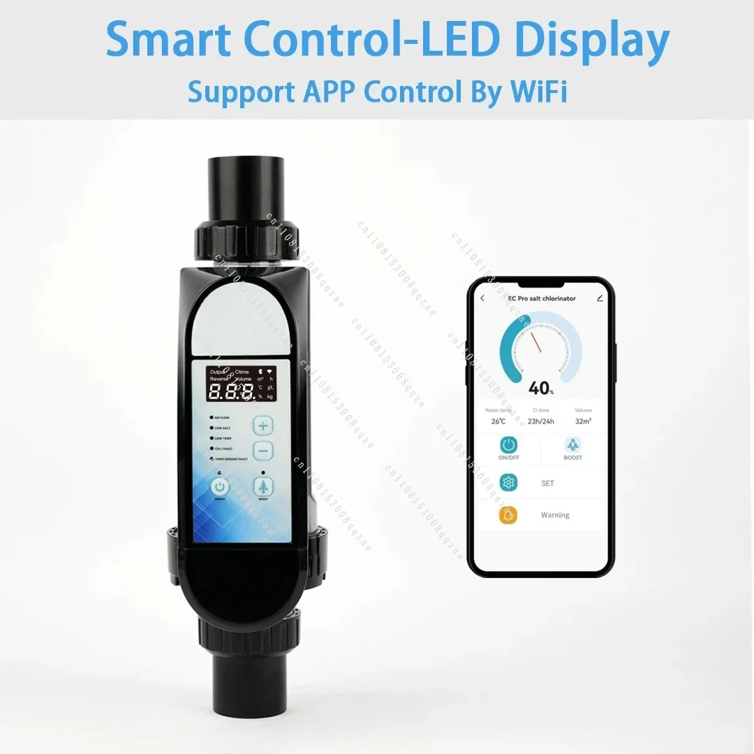 Pool Chlorinator System Automatic Self Adapting Operation Salt Water Pool Chlorine Generator for Swimming Pool 100‑240V