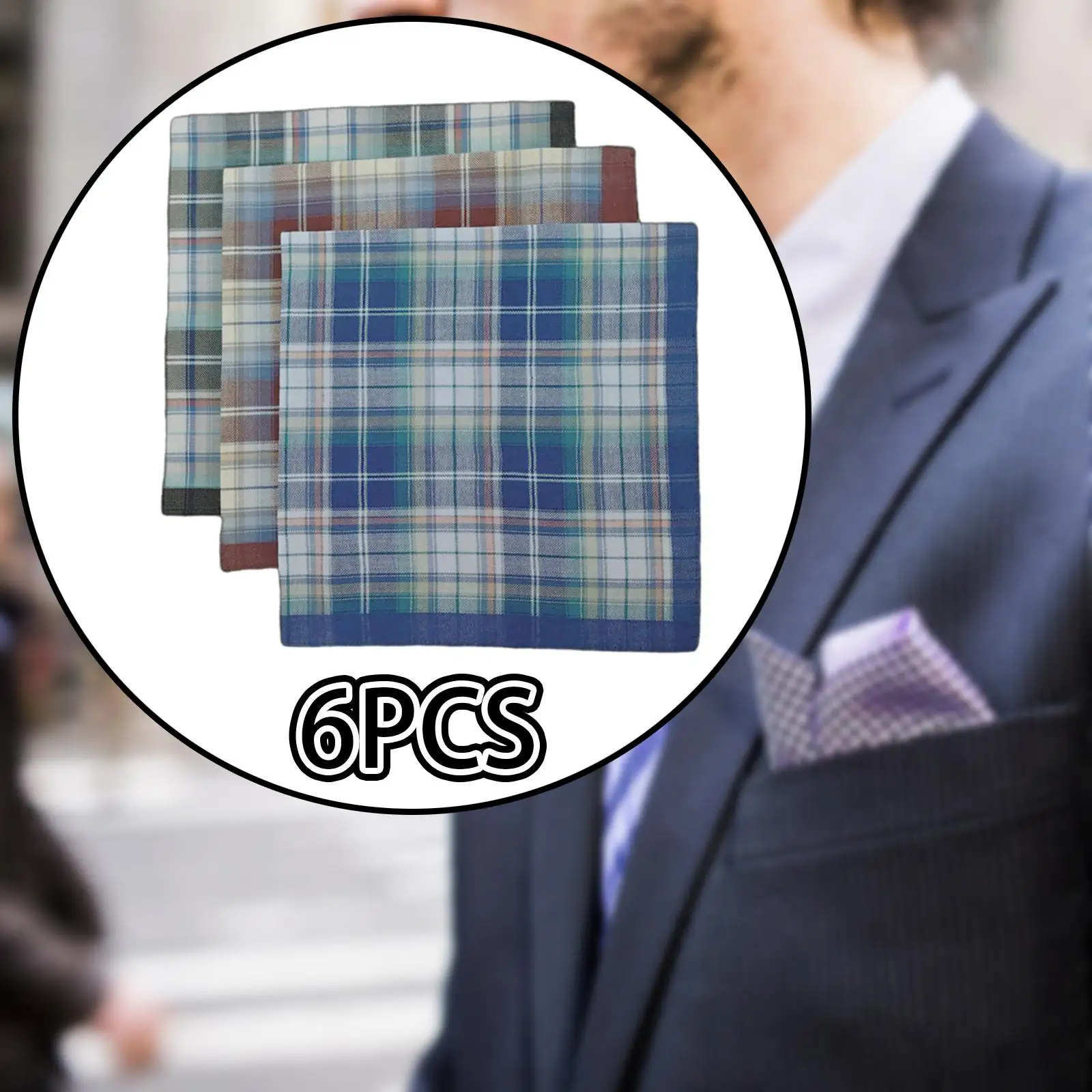 6 قطع من مناديل رجالية هدايا رجالي ناعمة ومريحة مناديل كلاسيكية