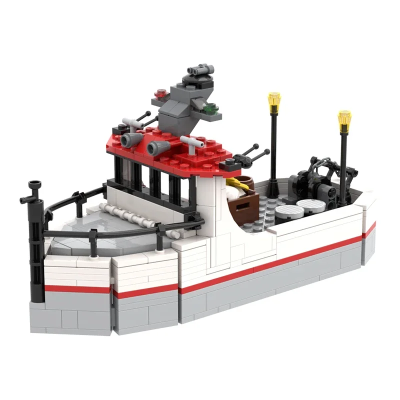 Moc Bouwstenen Militair Schip Model Mini Vissersboot Technologie Modulaire Blokken Geschenken Kerstspeelgoed Diy Sets Assemblage