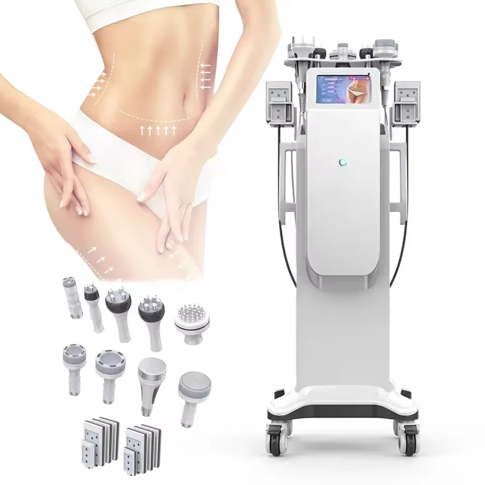 80K 10 in 1 Cavitation Vacuum Body Slimming Machine Cavitation Lipolaser Pads Fat Burning Cellulite Reduce Body Sculpting Device