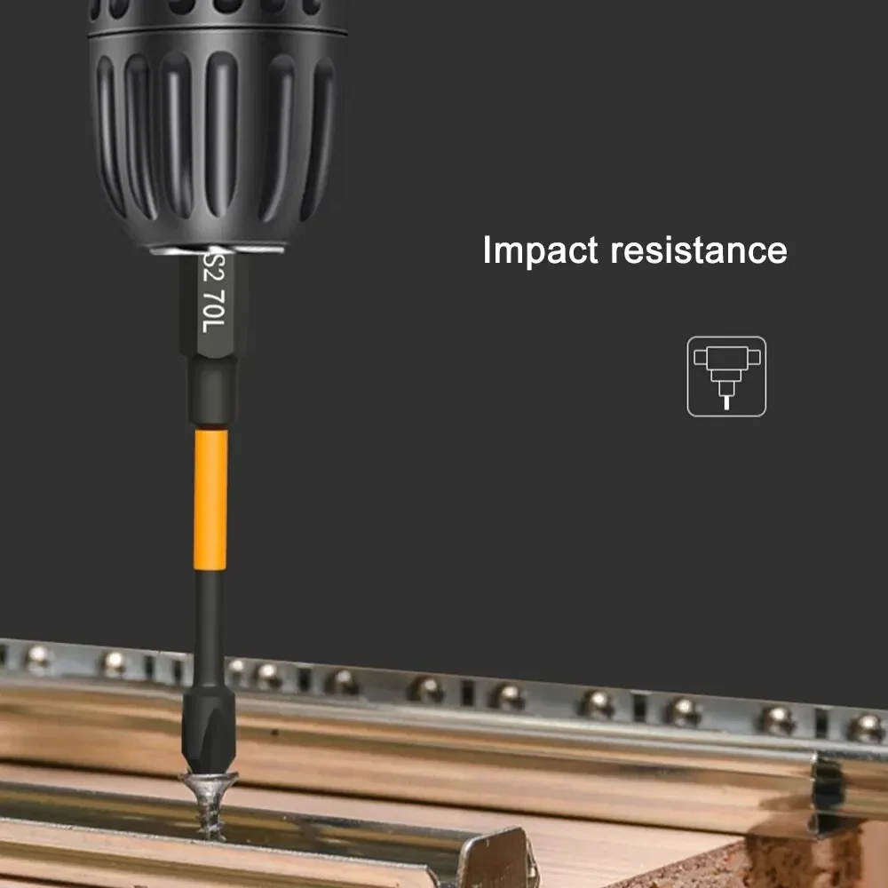 3 قطعة البرتقال S2 تأثير قوي المغناطيسي المضادة للانزلاق 50-70 مللي متر الكهربائية اليد الحفر الصليب مفك بت أداة كهربائية مجموعة الإكسسوارات