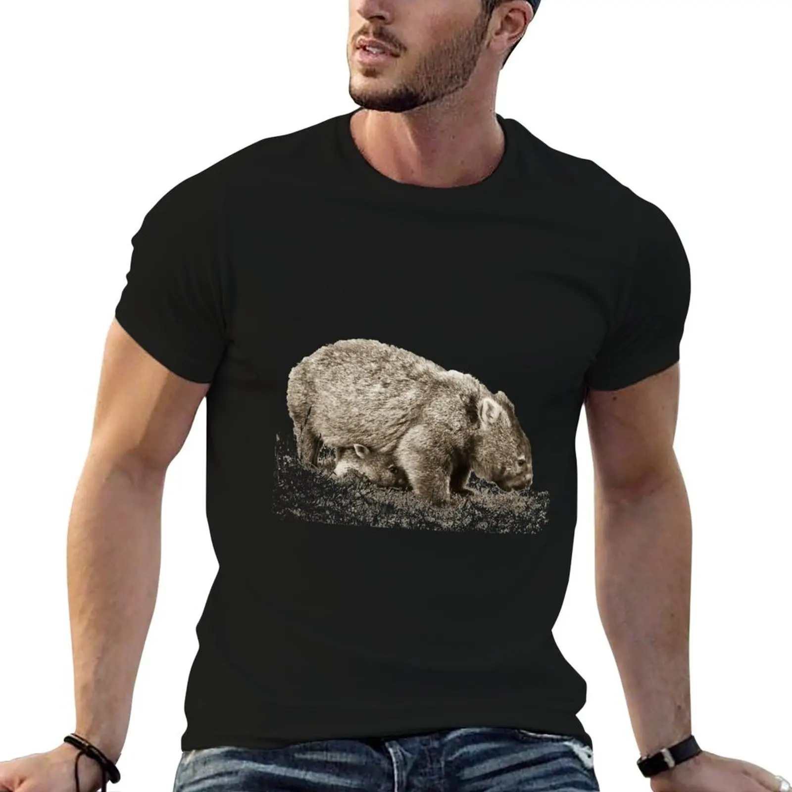 More Wombats T-Shirt blue lock custom shirt mens shirts graphic tee