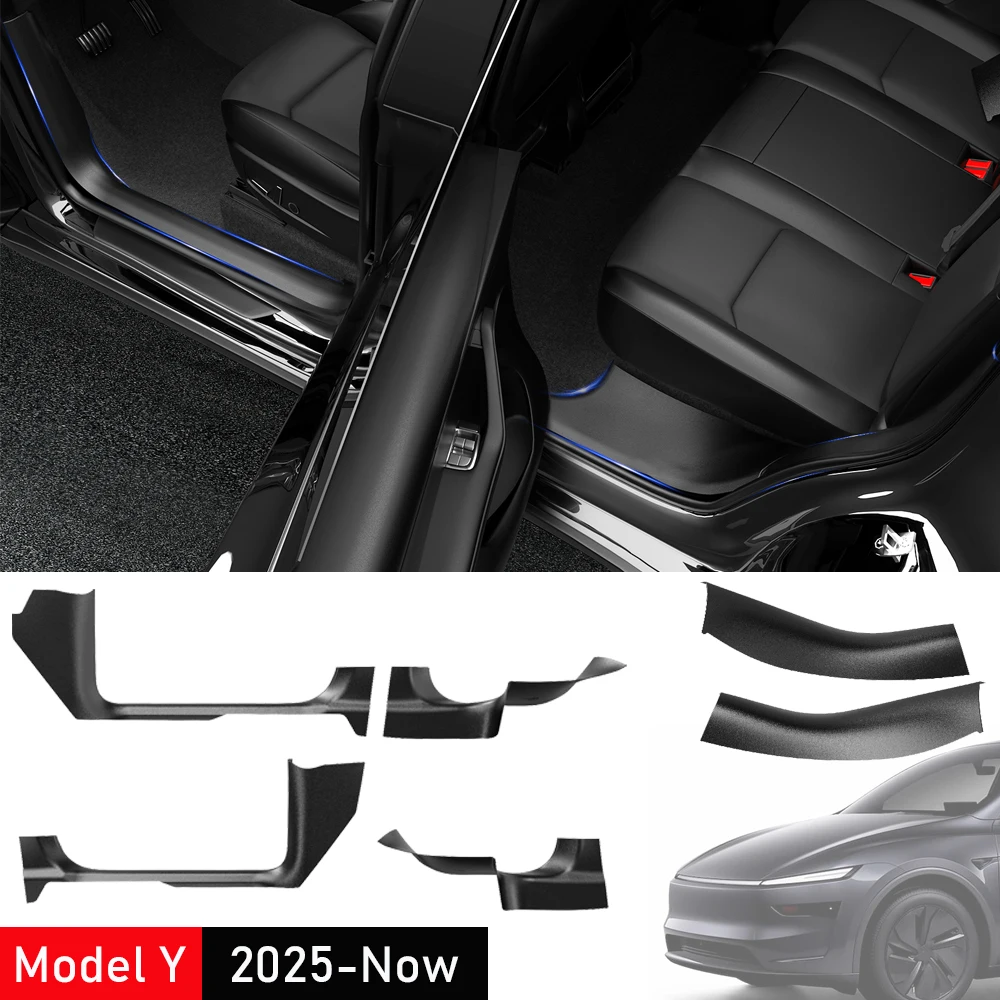 

Door Sill Protective Pads Cover For Tesla Model Y Juniper 2025 2026 Guards Threshold Bumper Strip Sill Car Anti Kick Accessories