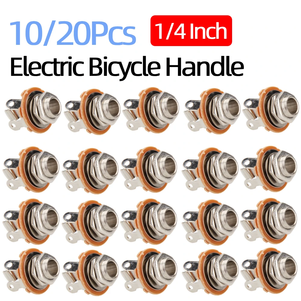 10/20 قطعة 6.35 مللي متر أحادية المدخلات جاك النيكل 1/4 بوصة الغيتار أحادية مقبس متفرع الحد من الضوضاء الغيتار الكهربائي باس أجزاء اكسسوارات #1