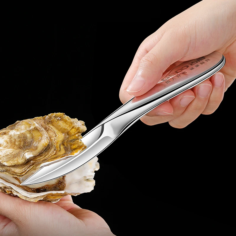 Patent Design Ultra Thick 420 Stainless Steel Uncut Blade Oyster Knife 202g Heavy Shellfish Shucking Tool Seafood Accessories