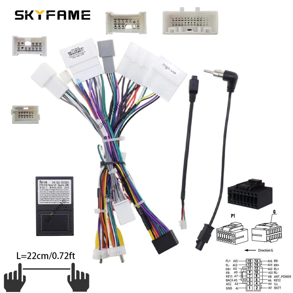 

SKYFAME автомобильный 16-контактный адаптер жгута проводов Canbus Box декодер G-RZ-Renalt61 Android радио кабель питания для Renault Captur Clio
