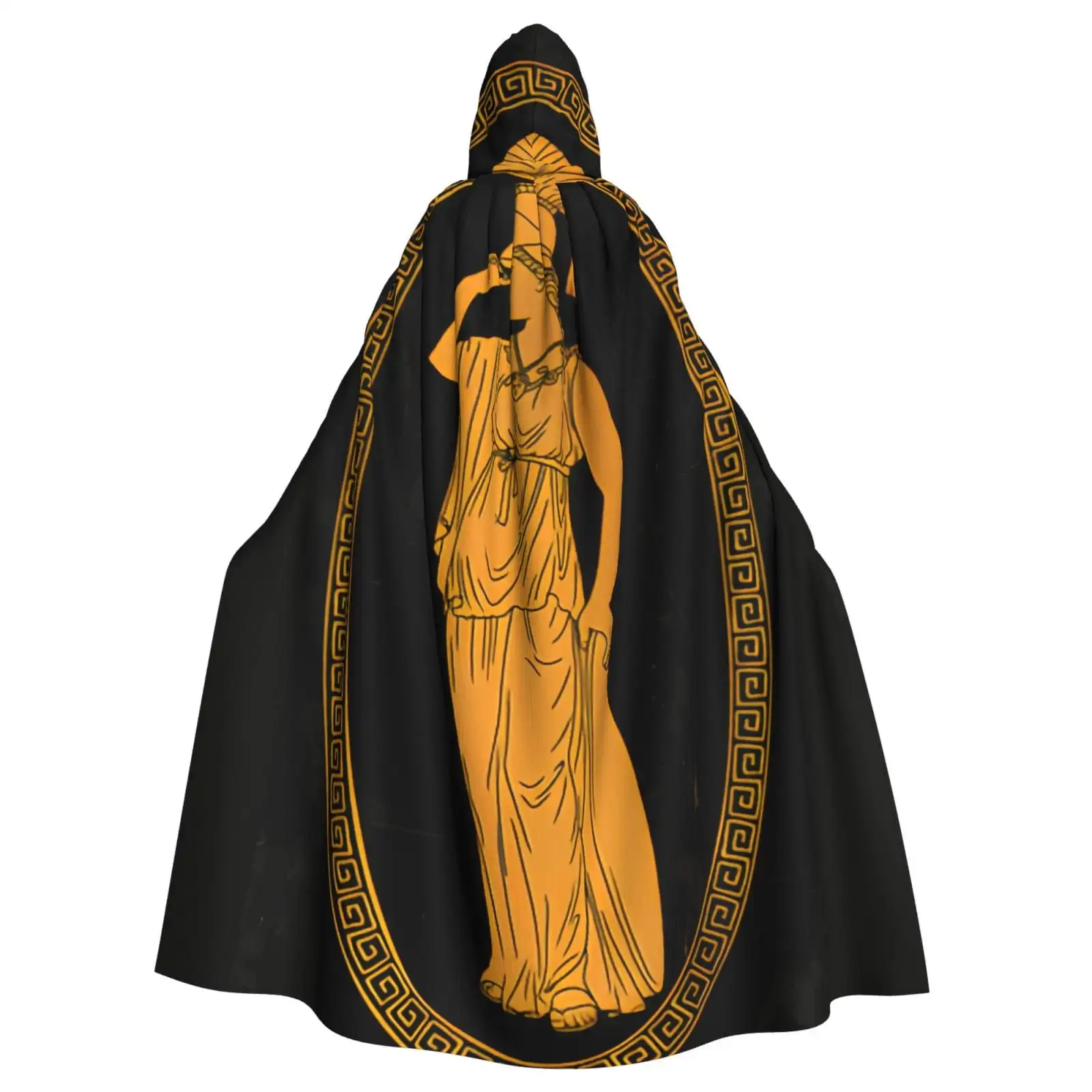 

Unisex Hooded Cloak Adult Lightweight Overcoat Ancient Greek Goddess Of Wisdom Pallas Athena In Helmet Cloak For Halloween