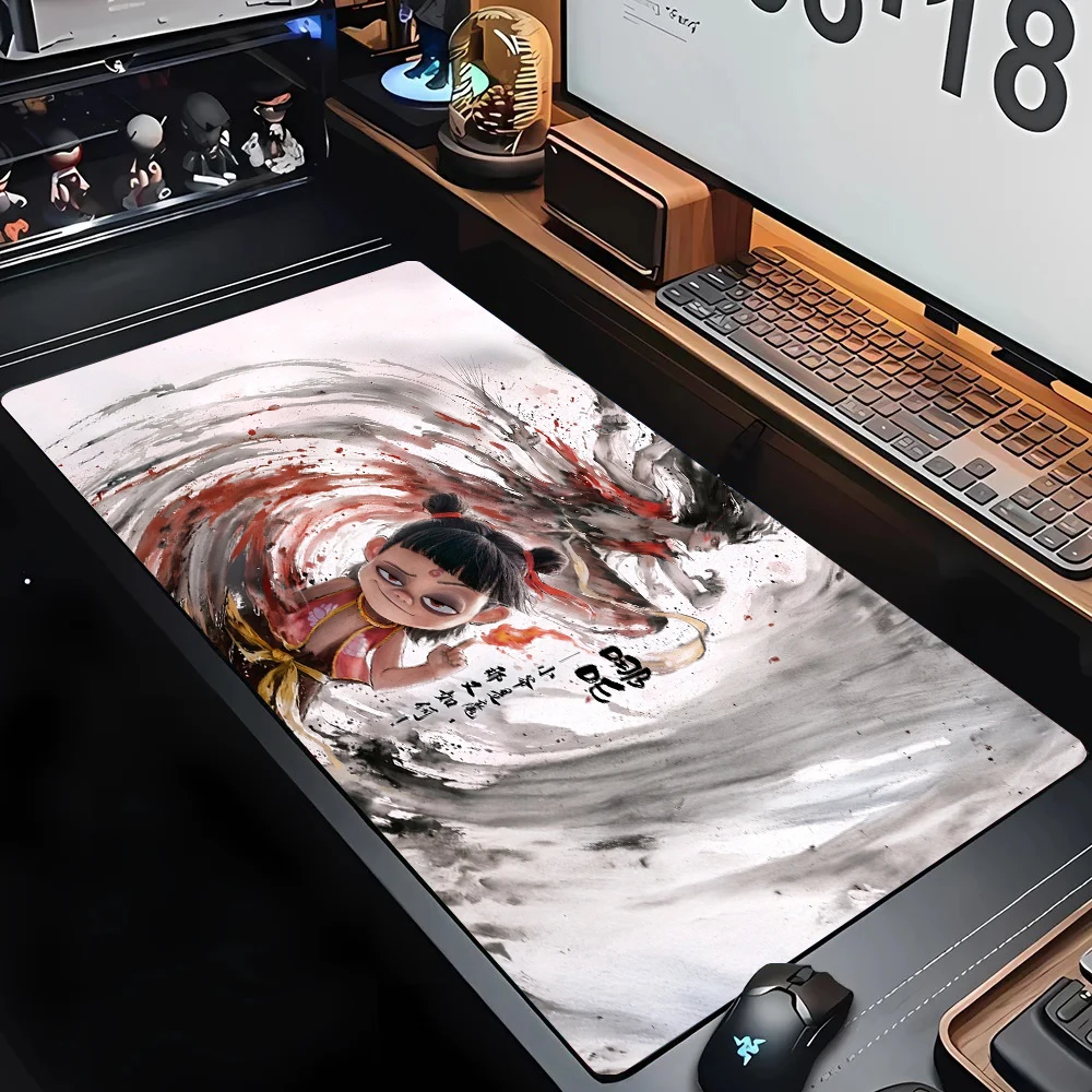 Mythical and Legendary Stories Nezha Large Size Non-slip Rubber Mouse pad Computer Gaming Accessories Keyboard Desktop Decor Mat