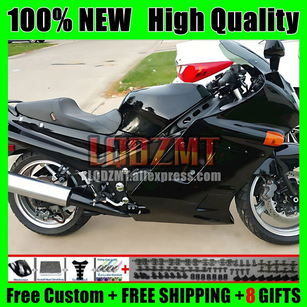 ZZR1100 For KAWASAKI NINJA ZX-11R ZX11R 93 94 95 96 65No.113 ZX11 ZZR 1100 ZX 11R 1997 1998 1999 2000 2001 Gloss black Fairings