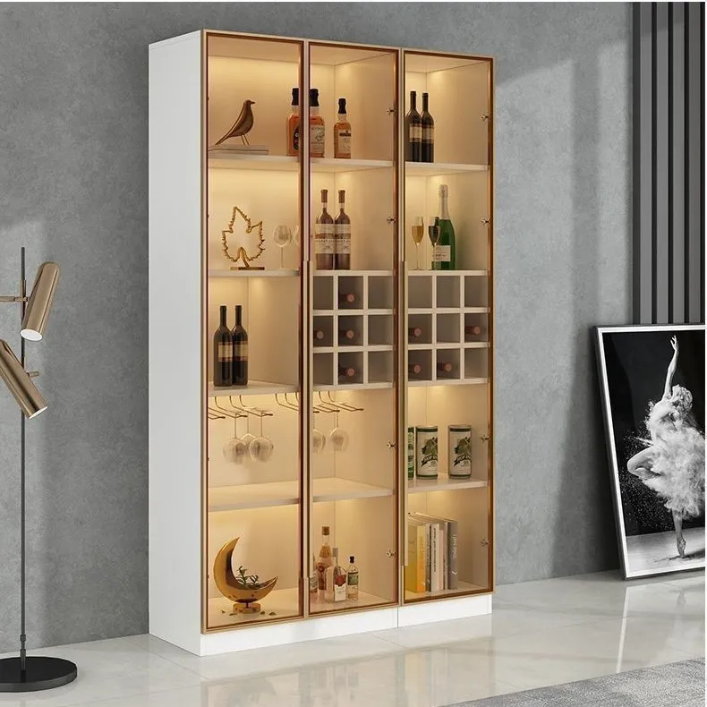 Armadietto di fascia alta di lusso con luce da pavimento a parete, semplice e moderno, personalizzabile, per la casa, il soggiorno