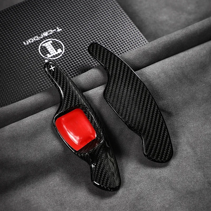 Carbon Fiber Automotive Steering Wheel Shift Paddle Interior Decoration Sticker for Volkswagen Golf 8 MK8 GTI Rline 2021 2022