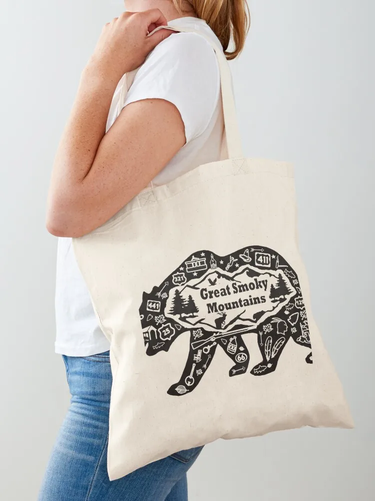 

Great Smoky Mountains Souvenir Bear Tote Bag shopping bags foldable eco bag folding personalized tote bag shopper bags