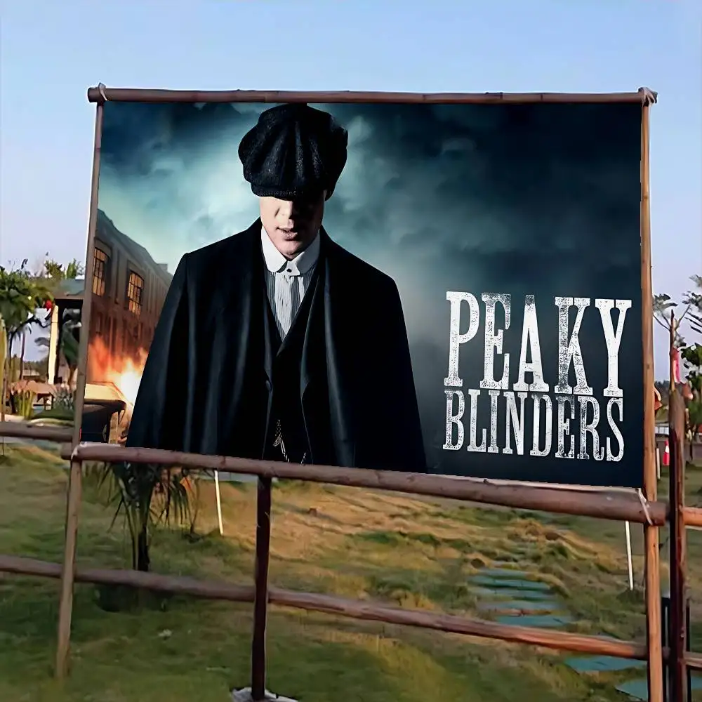 Movie P-Peaky B-Blinders Small Size Cheerleading Banner Hand Pulled Flag Outdoor Atmosphere Flags