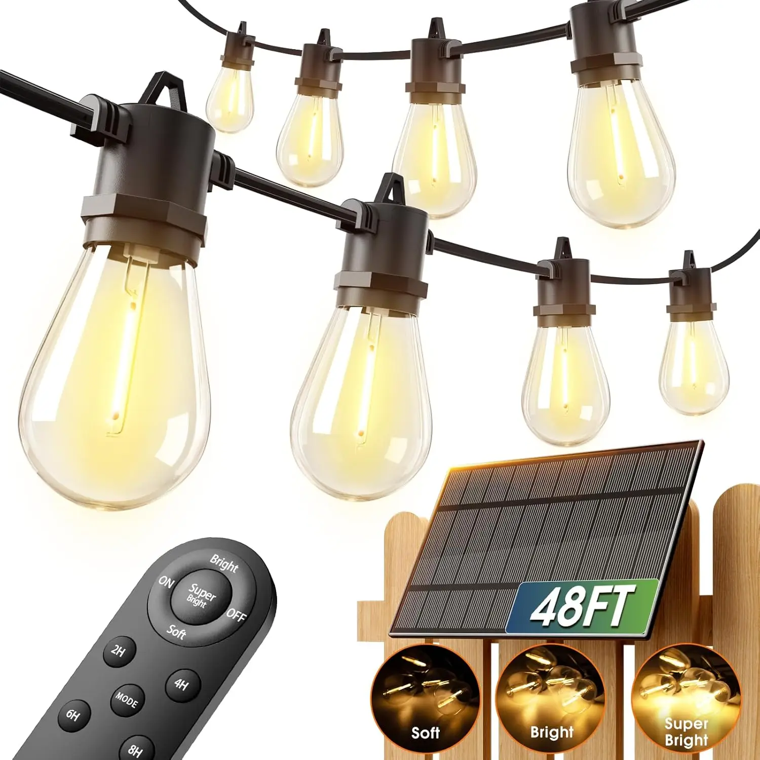 Outdoor String Lights Brushed Steel 10cm Dancing Firefly Stake Winter Black