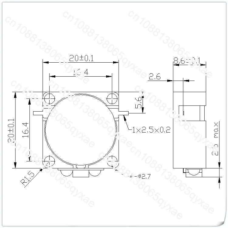 Clockwise RFTYT WG2020X-1 2400-2500MHz  151012342 RF Microstrip Line Isolator Circulator 2.4GHz