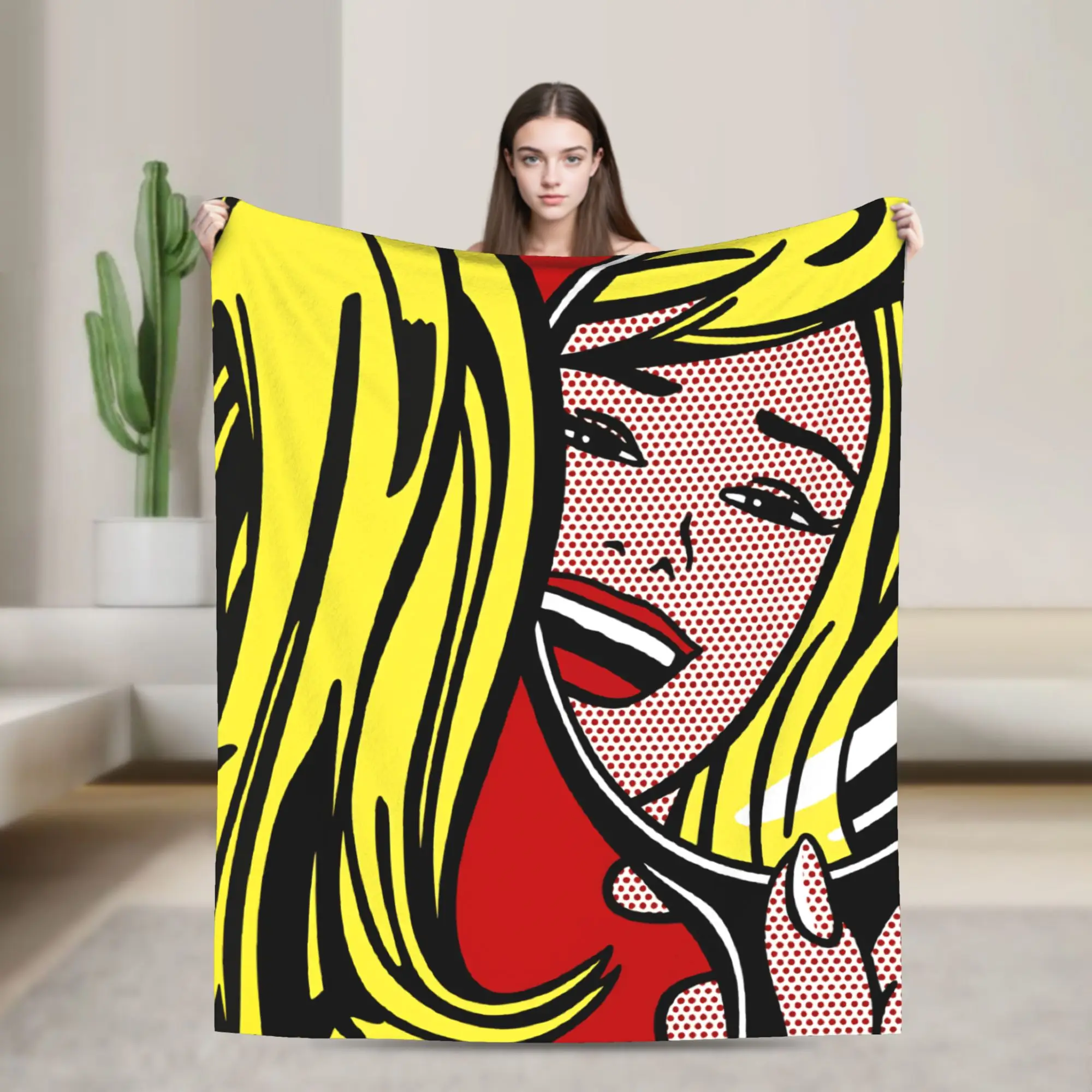 Roy Lichtenstein Pop Art Blanket  Warm Soft Street Trend Plush Throw Blanket For Home Decor Flannel Bedspread Bed Cover