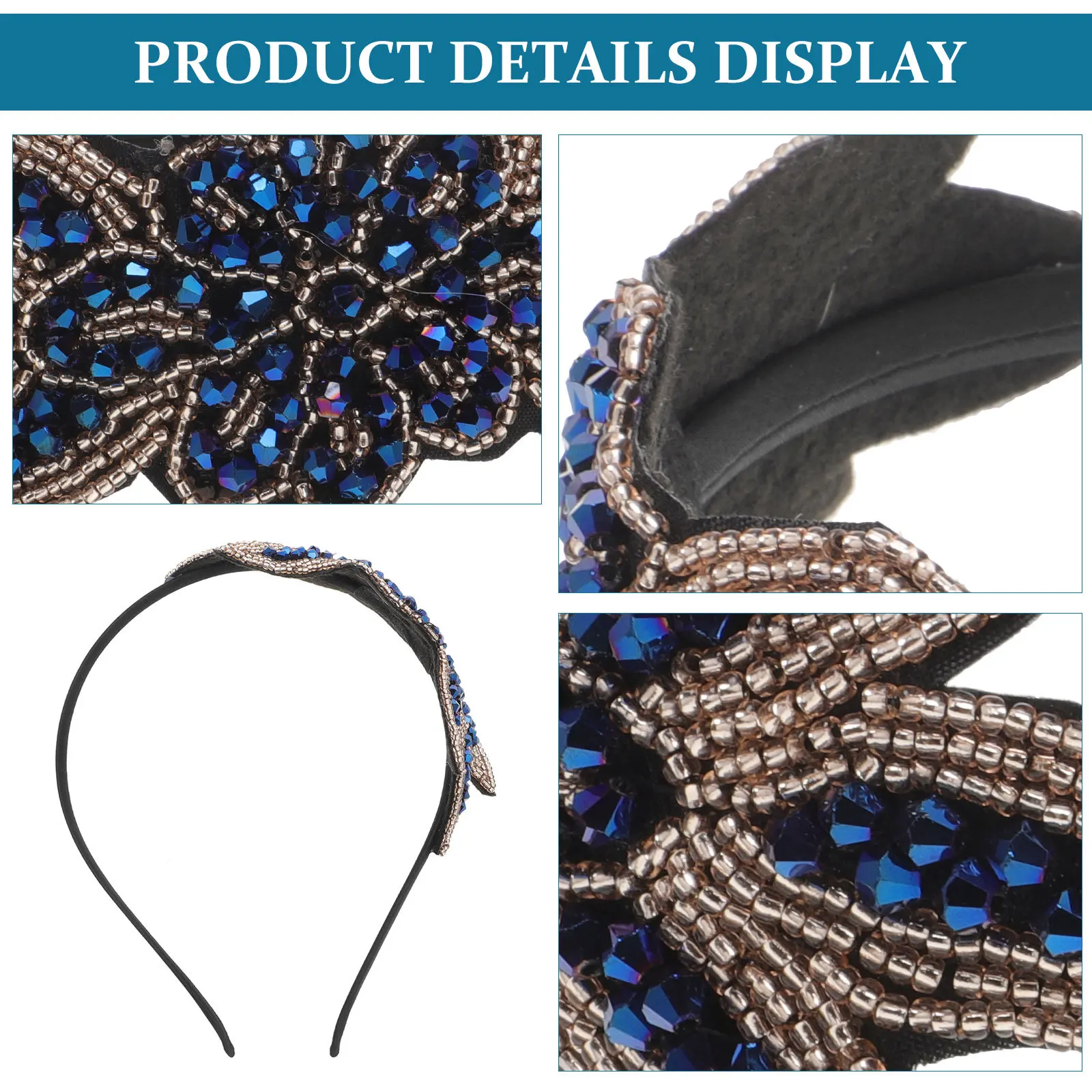 

Vintage 1920S Beaded Headband for Girls Women Party Wedding Performance Hair Accessory Sparkling Detail Non-Slip Design Photo