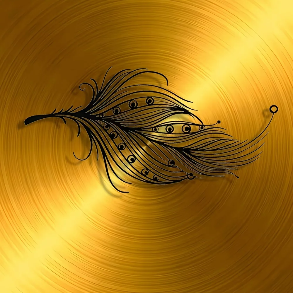 1 Piece of Peacock Feather Metal Wall Art, Elegant Line Art for Living Room Wall Decoration