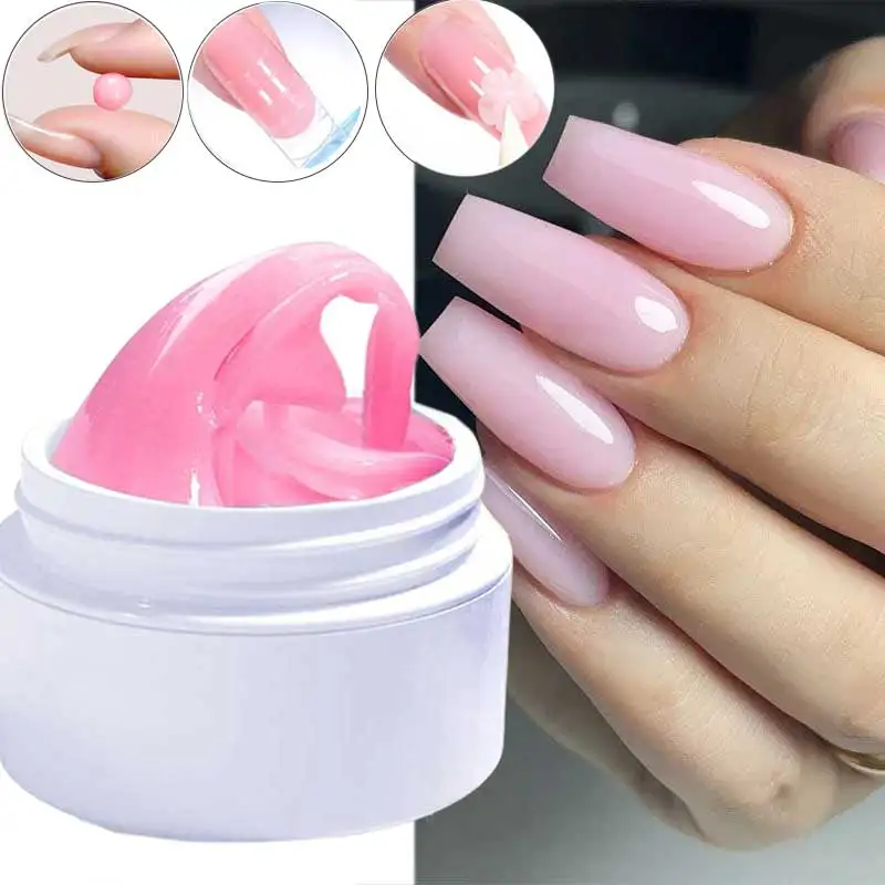 5/15ml de gel de extensión de uñas claro no pegajoso, gel duro para esculpir/tallar, UV/LED, gel lechoso, DIY 5