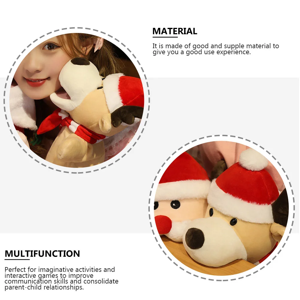 Santa หุ่นมือ Finger Claus การ์ตูนคริสต์มาสเด็ก Mini Cotton Deerlet เด็ก Plush Lovely