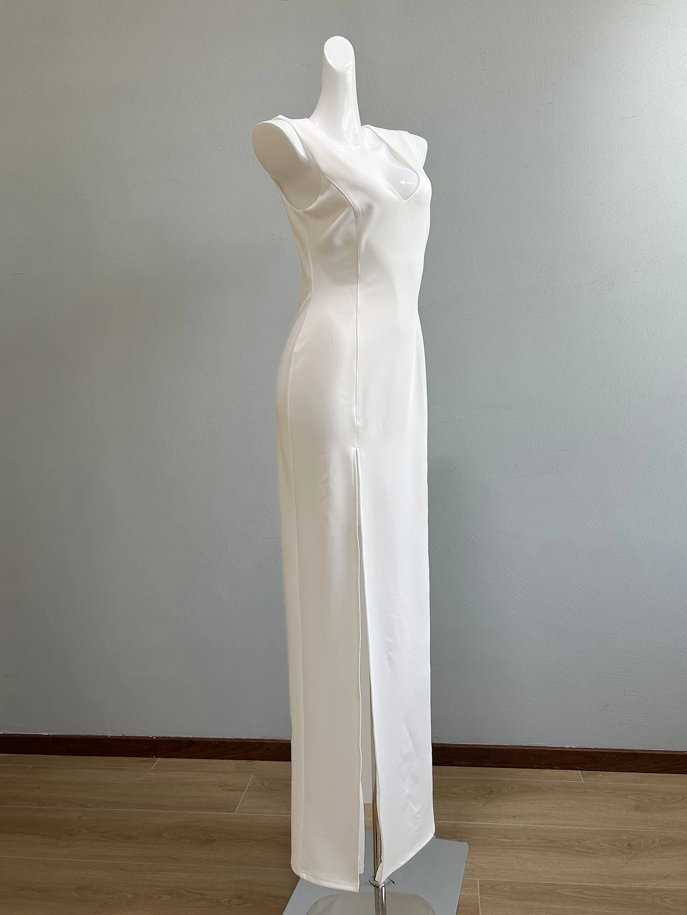 Lucyinlove Luxury Sexy Backless White Satin Evening Dresses Women Elegant Wedding Party Long Prom Cocktail Dress Vestidos image 4