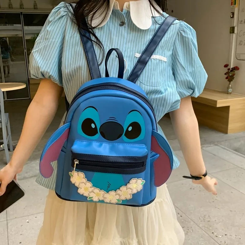 

Новый детский рюкзак Disney Stitch Marie Cat с рисунком Stitch, повседневная сумка из искусственной кожи для девочек, модный тренд, повседневный детский рюкзак, подарок