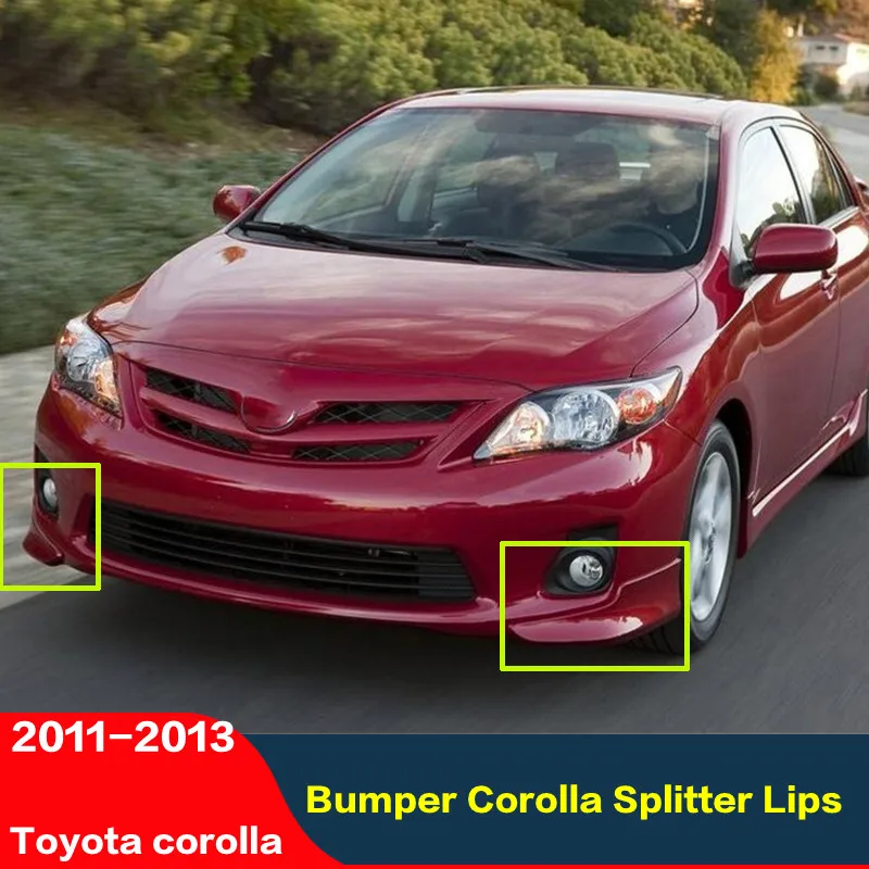 For OLD Toyota Corolla ABS Front Bumper Diffuser Lip Splitter Black Car Accessories Body Kit 2011 2012 2013 Year